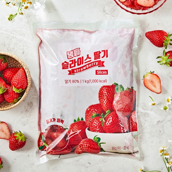 흥국에프앤비 냉동슬라이스 딸기 1kg 5개세트